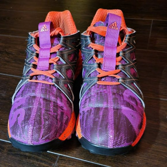 Women's Adidas Vigor Bounce Sneake - Purple/Orange Trail Running Shoes 7.5 - Picture 1 of 8